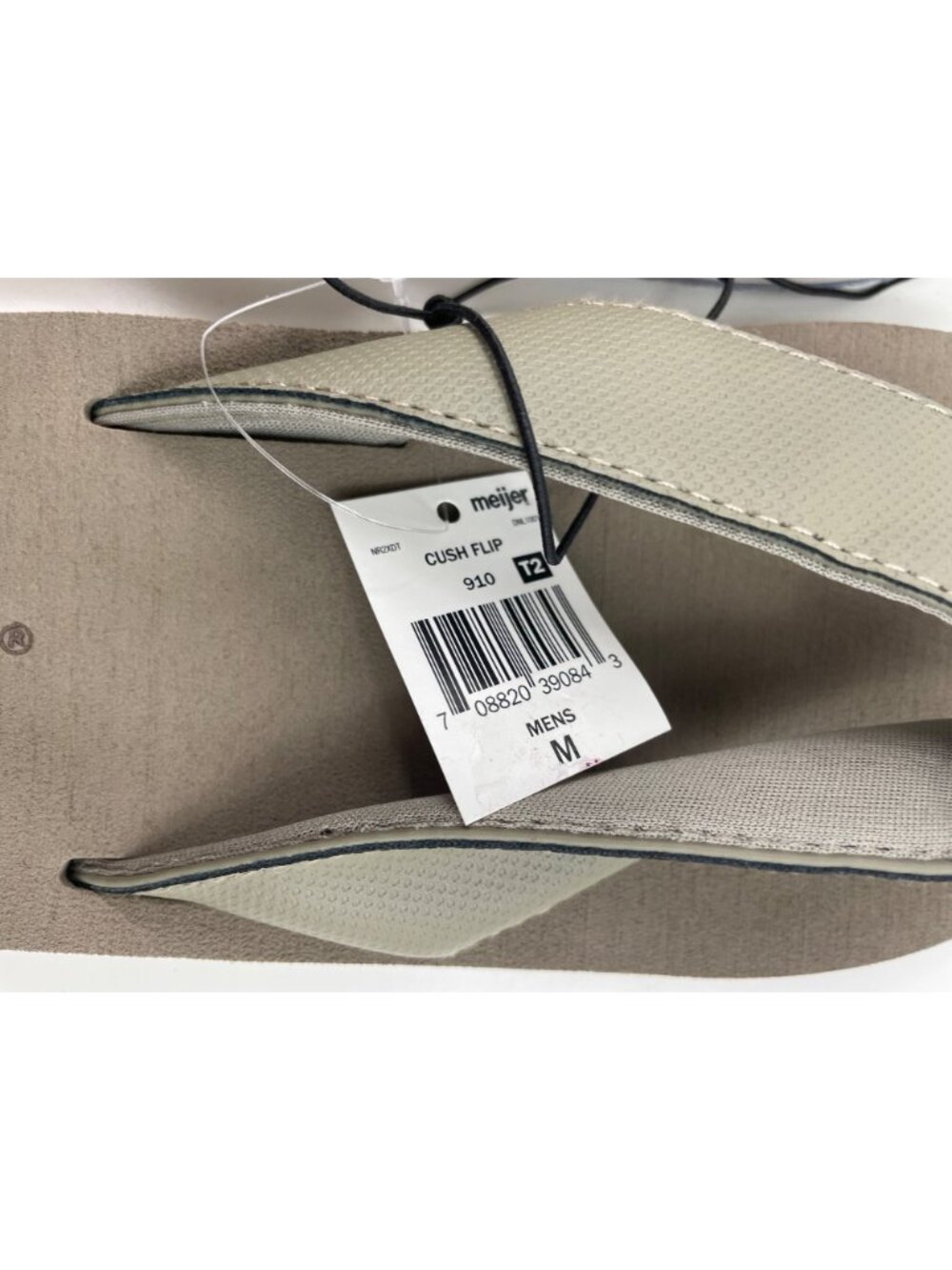 Falls Creek Mens Size Medium (7-8) Taupe Flip Flops Sandals - Picture 9 of 9